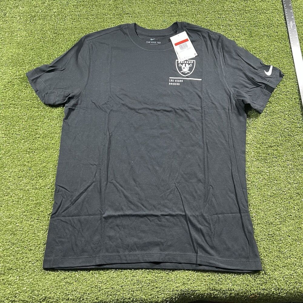 Nike Raiders Tee Sz L Black Logo Graphic Short Sleeve Men’s Football